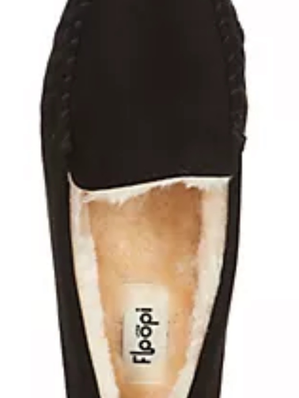 Floopi Women's Black Faux-Suede Slip-On Slipper with Plush Lining Size 6